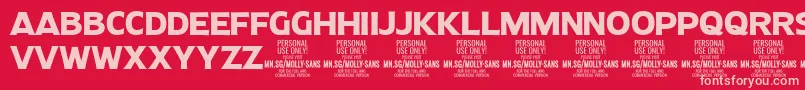 MollySansN Bo PERSONAL Font – Pink Fonts on Red Background