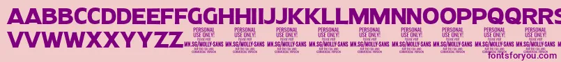 MollySansN Bo PERSONAL Font – Purple Fonts on Pink Background
