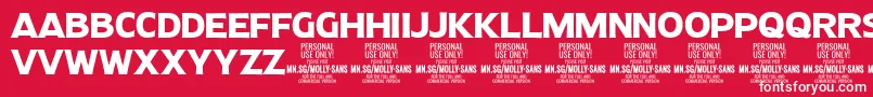 More about MollySansN Bo PERSONAL Font MollySansN Bo PERSONAL Font – White Fonts on Red Background