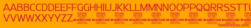 MollySansN Li PERSONAL Font – Red Fonts on Orange Background