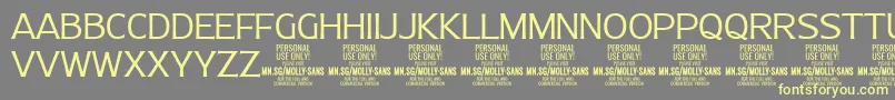 MollySansN Li PERSONAL Font – Yellow Fonts on Gray Background