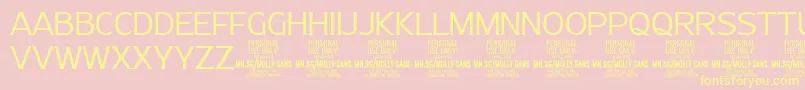 MollySansN Li PERSONAL Font – Yellow Fonts on Pink Background