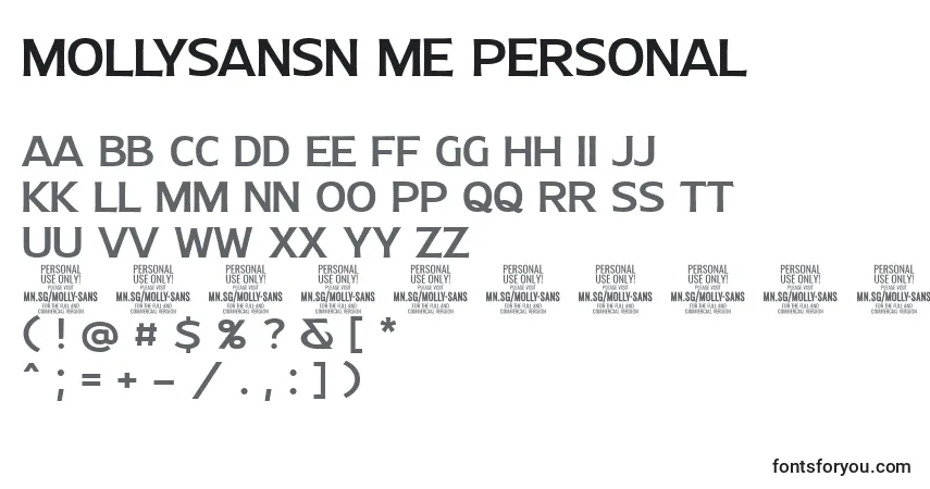 Czcionka MollySansN Me PERSONAL – alfabet, cyfry, specjalne znaki