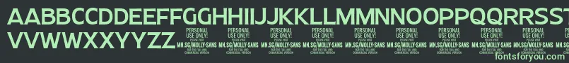 MollySansN Me PERSONAL Font – Green Fonts on Black Background