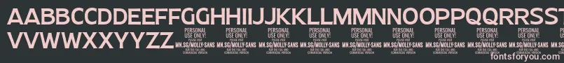 MollySansN Me PERSONAL Font – Pink Fonts on Black Background