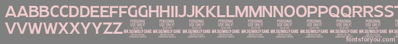 MollySansN Me PERSONAL Font – Pink Fonts on Gray Background