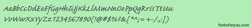 CaflischscriptproRegular-Schriftart – Schwarze Schriften auf grünem Hintergrund