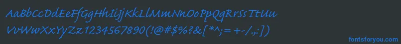 Weitere Informationen zur CaflischscriptproRegular-Schriftart CaflischscriptproRegular-Schriftart – Blaue Schriften auf schwarzem Hintergrund