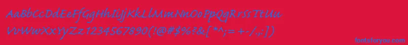 Шрифт CaflischscriptproRegular – синие шрифты на красном фоне