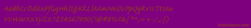 Czcionka CaflischscriptproRegular – brązowe czcionki na fioletowym tle