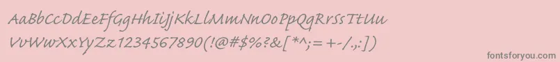 Police CaflischscriptproRegular – polices grises sur fond rose