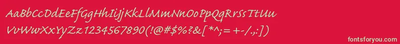 フォントCaflischscriptproRegular – 赤い背景に緑の文字