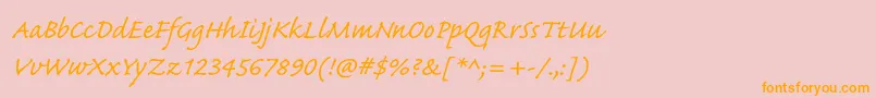 Шрифт CaflischscriptproRegular – оранжевые шрифты на розовом фоне