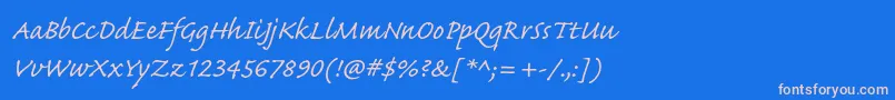 CaflischscriptproRegular Font – Pink Fonts on Blue Background