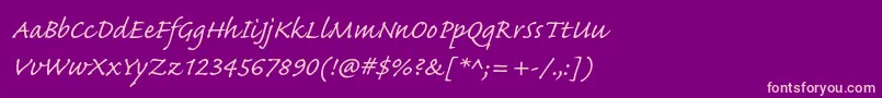 CaflischscriptproRegular-Schriftart – Rosa Schriften auf violettem Hintergrund