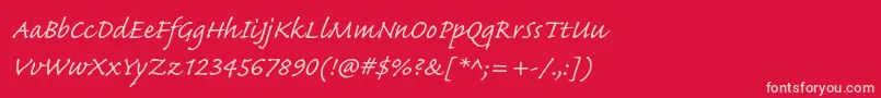 CaflischscriptproRegular Font – Pink Fonts on Red Background