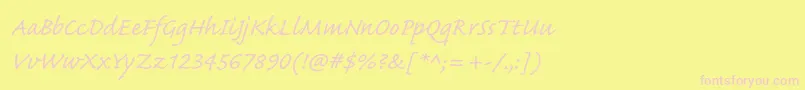 CaflischscriptproRegular Font – Pink Fonts on Yellow Background