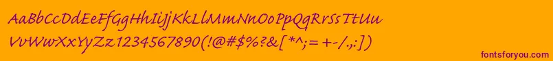 Шрифт CaflischscriptproRegular – фиолетовые шрифты на оранжевом фоне