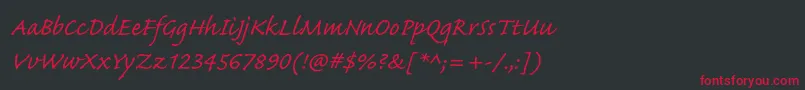 CaflischscriptproRegular Font – Red Fonts on Black Background