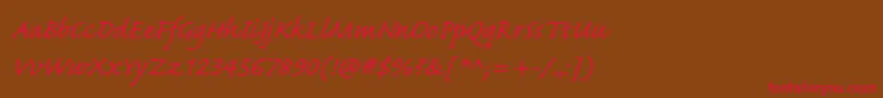 CaflischscriptproRegular Font – Red Fonts on Brown Background