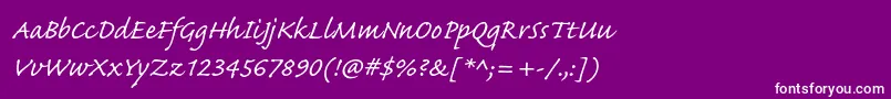 fuente CaflischscriptproRegular – Fuentes Blancas Sobre Fondo Morado
