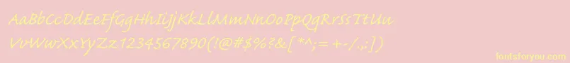 CaflischscriptproRegular Font – Yellow Fonts on Pink Background