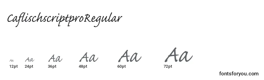 Tamanhos de fonte CaflischscriptproRegular