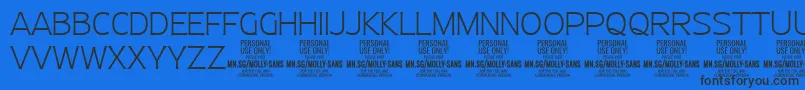 MollySansN Th PERSONAL Font – Black Fonts on Blue Background