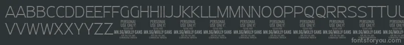 MollySansN Th PERSONAL-Schriftart – Graue Schriften auf schwarzem Hintergrund