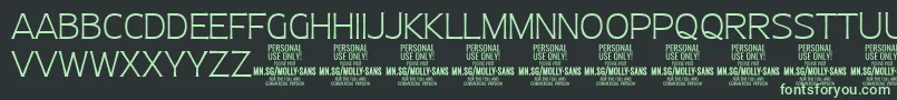 MollySansN Th PERSONAL Font – Green Fonts on Black Background