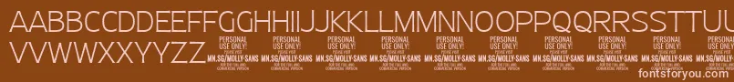 MollySansN Th PERSONAL Font – Pink Fonts on Brown Background