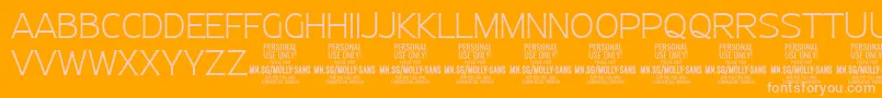 MollySansN Th PERSONAL Font – Pink Fonts on Orange Background