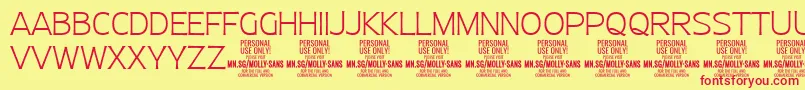 MollySansN Th PERSONAL Font – Red Fonts on Yellow Background