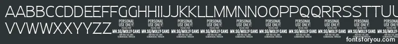 MollySansN Th PERSONAL Font – White Fonts on Black Background
