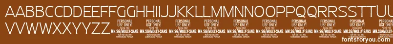 MollySansN Th PERSONAL Font – White Fonts on Brown Background