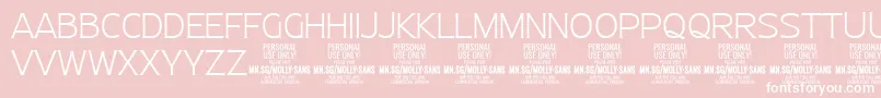 MollySansN Th PERSONAL-Schriftart – Weiße Schriften auf rosa Hintergrund