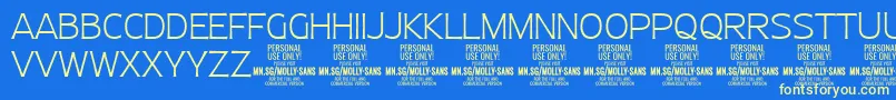 MollySansN Th PERSONAL Font – Yellow Fonts on Blue Background