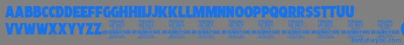 Шрифт MollySansXC Bl PERSONAL – синие шрифты на сером фоне