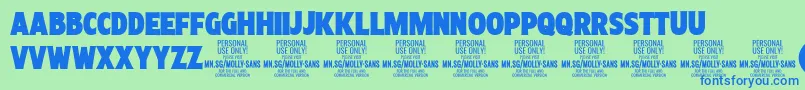 En savoir plus sur la police MollySansXC Bl PERSONAL Police MollySansXC Bl PERSONAL – polices bleues sur fond vert