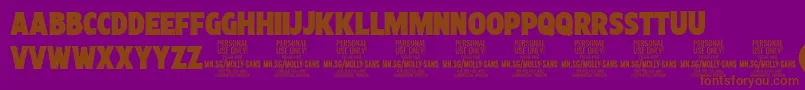 MollySansXC Bl PERSONAL Font – Brown Fonts on Purple Background