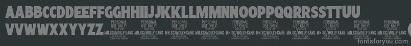 Шрифт MollySansXC Bl PERSONAL – серые шрифты на чёрном фоне