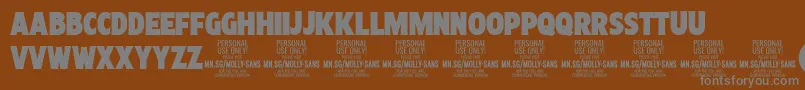 MollySansXC Bl PERSONAL Font – Gray Fonts on Brown Background