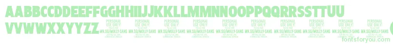 MollySansXC Bl PERSONAL Font – Green Fonts on White Background