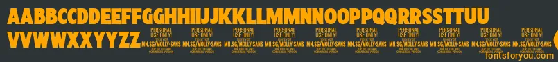 MollySansXC Bl PERSONAL Font – Orange Fonts on Black Background