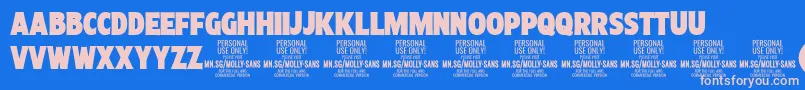 MollySansXC Bl PERSONAL Font – Pink Fonts on Blue Background