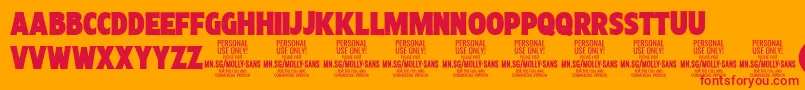 MollySansXC Bl PERSONAL Font – Red Fonts on Orange Background