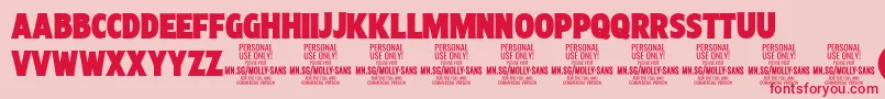 fuente MollySansXC Bl PERSONAL – Fuentes Rojas Sobre Fondo Rosa