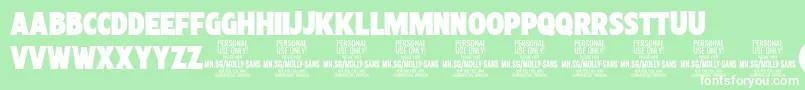 MollySansXC Bl PERSONAL Font – White Fonts on Green Background