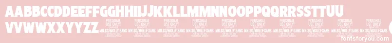 MollySansXC Bl PERSONAL Font – White Fonts on Pink Background