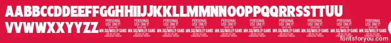 MollySansXC Bl PERSONAL Font – White Fonts on Red Background